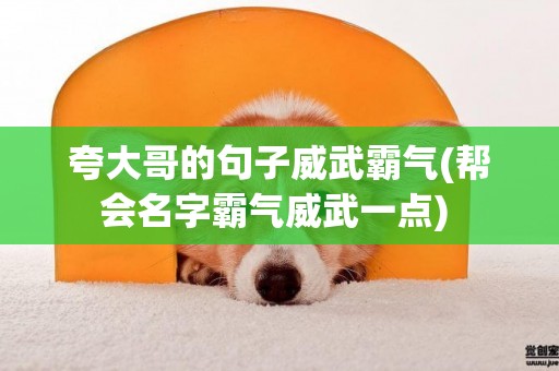 夸大哥的句子威武霸氣(幫會名字霸氣威武一點) 