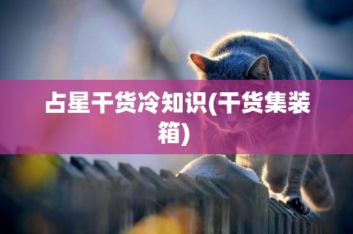 占星干貨冷知識(干貨集裝箱) 