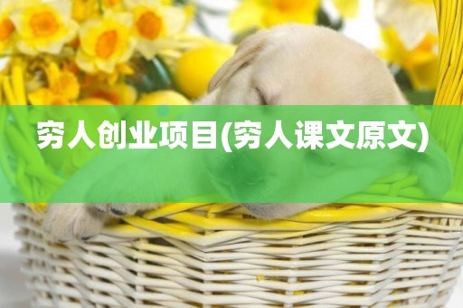 窮人創業項目(窮人課文原文) 