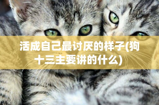 活成自己最討厭的樣子(狗十三主要講的什么) 