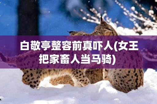 白敬亭整容前真嚇人(女王把家畜人當馬騎) 