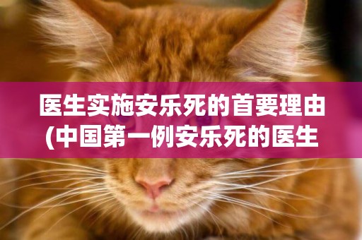 醫生實施安樂死的首要理由(中國第一例安樂死的醫生) 