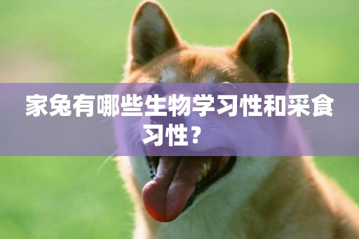 家兔有哪些生物學習性和采食習性？ 