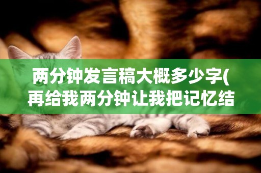 兩分鐘發言稿大概多少字(再給我兩分鐘讓我把記憶結成冰) 