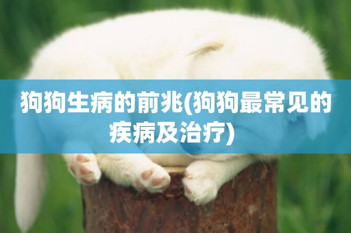 狗狗生病的前兆(狗狗最常見的疾病及治療) 