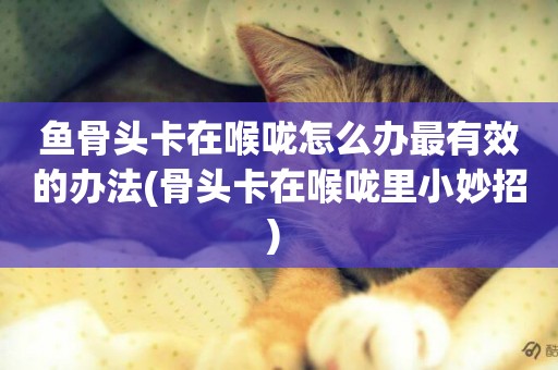 魚骨頭卡在喉嚨怎么辦最有效的辦法(骨頭卡在喉嚨里小妙招) 