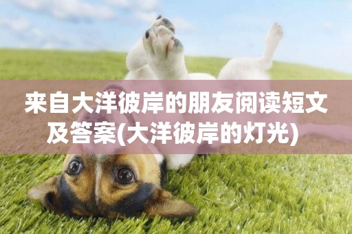 來自大洋彼岸的朋友閱讀短文及答案(大洋彼岸的燈光) 