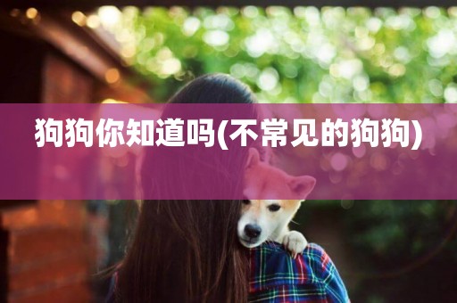 狗狗你知道嗎(不常見的狗狗) 