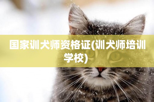 國家訓犬師資格證(訓犬師培訓學校) 