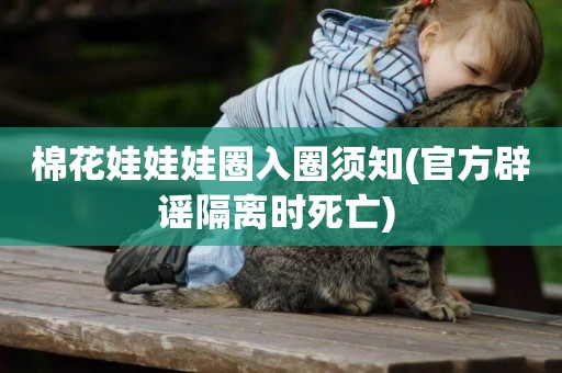 棉花娃娃娃圈入圈須知(官方辟謠隔離時死亡) 