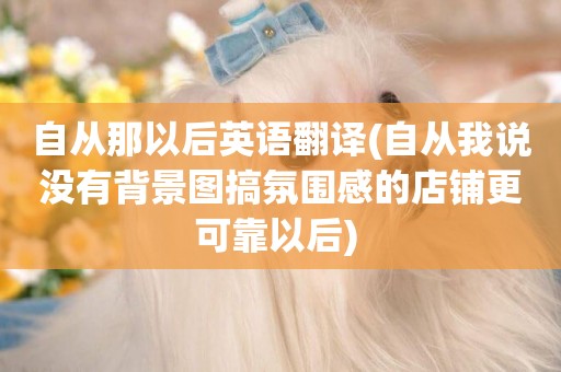 自從那以后英語翻譯(自從我說沒有背景圖搞氛圍感的店鋪更可靠以后) 
