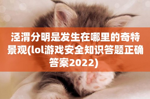 涇渭分明是發生在哪里的奇特景觀(lol游戲安全知識答題正確答案2022) 