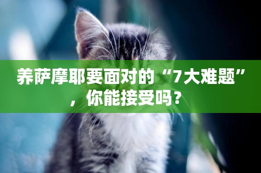 養薩摩耶要面對的“7大難題”，你能接受嗎？ 