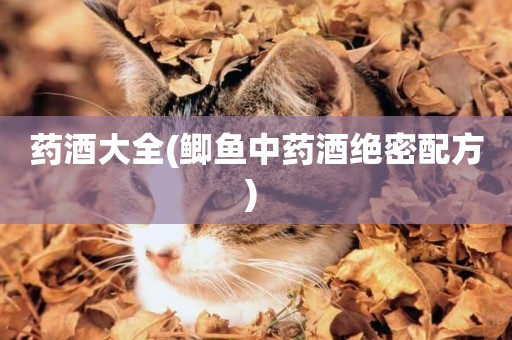 藥酒大全(鯽魚中藥酒絕密配方) 