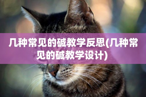 幾種常見的堿教學反思(幾種常見的堿教學設計) 