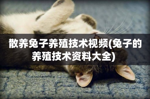 散養兔子養殖技術視頻(兔子的養殖技術資料大全) 