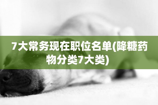 7大常務現在職位名單(降糖藥物分類7大類) 