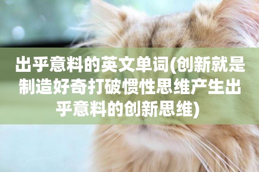出乎意料的英文單詞(創新就是制造好奇打破慣性思維產生出乎意料的創新思維) 