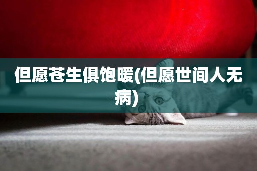 但愿蒼生俱飽暖(但愿世間人無病) 