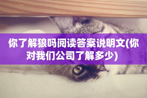 你了解狼嗎閱讀答案說明文(你對我們公司了解多少) 