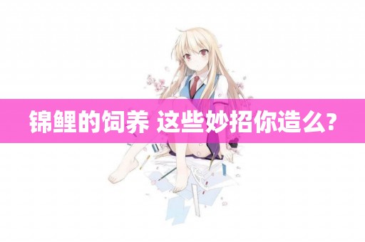 錦鯉的飼養 這些妙招你造么?