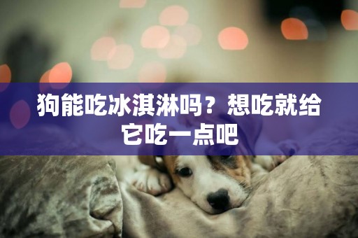 狗能吃冰淇淋嗎？想吃就給它吃一點吧