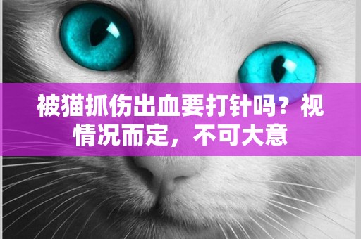 被貓抓傷出血要打針嗎？視情況而定，不可大意