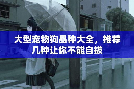 大型寵物狗品種大全，推薦幾種讓你不能自拔