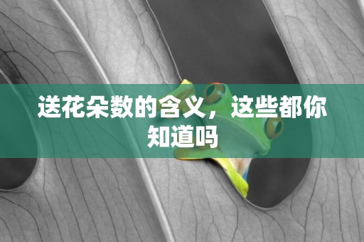 送花朵數的含義，這些都你知道嗎