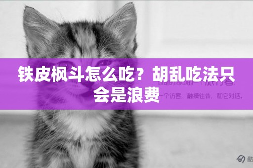 鐵皮楓斗怎么吃？胡亂吃法只會是浪費