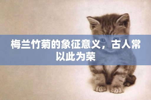 梅蘭竹菊的象征意義，古人常以此為榮