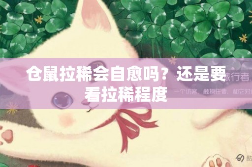 倉鼠拉稀會自愈嗎？還是要看拉稀程度