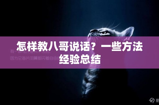 怎樣教八哥說話？一些方法經驗總結