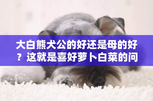 大白熊犬公的好還是母的好？這就是喜好蘿卜白菜的問題