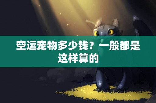 空運寵物多少錢？一般都是這樣算的