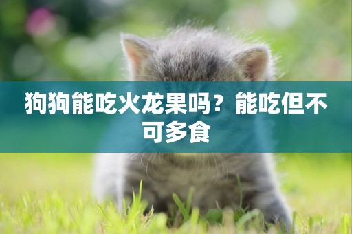 狗狗能吃火龍果嗎？能吃但不可多食