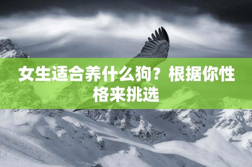 女生適合養什么狗？根據你性格來挑選