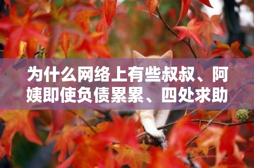 為什么網絡上有些叔叔、阿姨即使負債累累、四處求助也要繼續收留