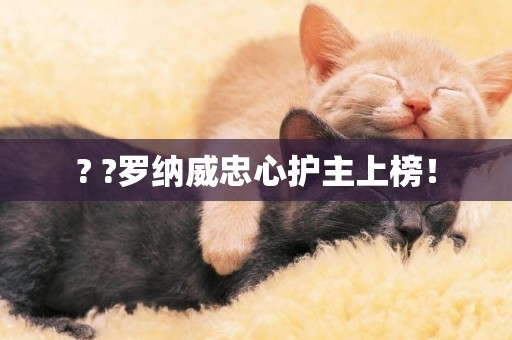 ? ?羅納威忠心護主上榜！