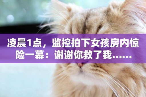 凌晨1點，監控拍下女孩房內驚險一幕：謝謝你救了我……