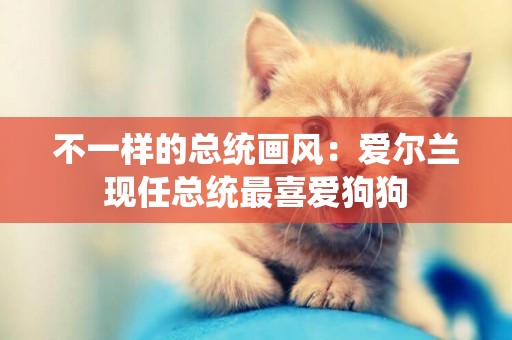 不一樣的總統畫風：愛爾蘭現任總統最喜愛狗狗