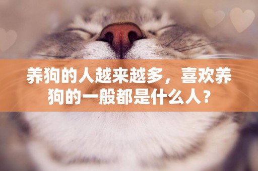 養狗的人越來越多，喜歡養狗的一般都是什么人？