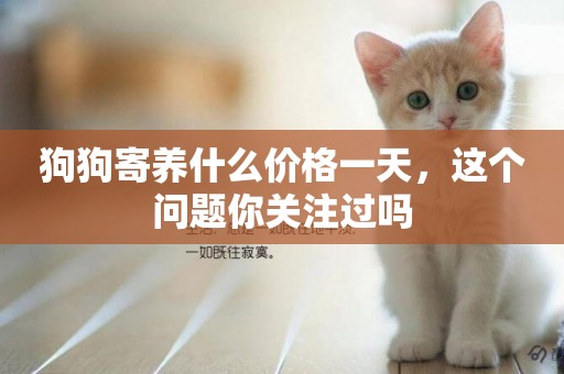 狗狗寄養什么價格一天，這個問題你關注過嗎