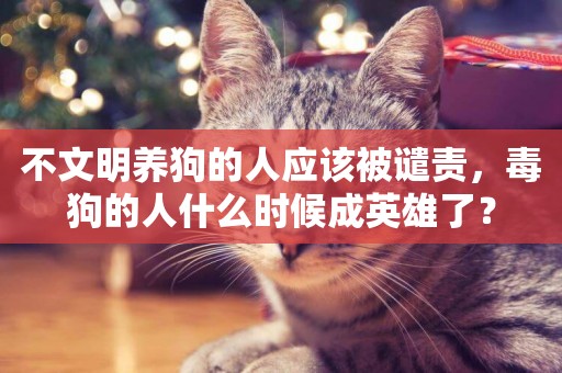 不文明養狗的人應該被譴責，毒狗的人什么時候成英雄了？