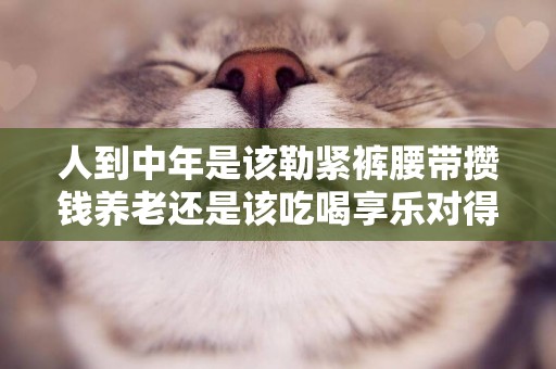人到中年是該勒緊褲腰帶攢錢養老還是該吃喝享樂對得起自己