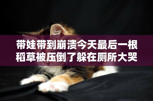 帶娃帶到崩潰今天最后一根稻草被壓倒了躲在廁所大哭一場你們有過這種情況嗎