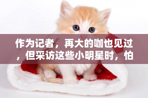 作為記者，再大的咖也見過，但采訪這些小明星時，怕是把持不住了