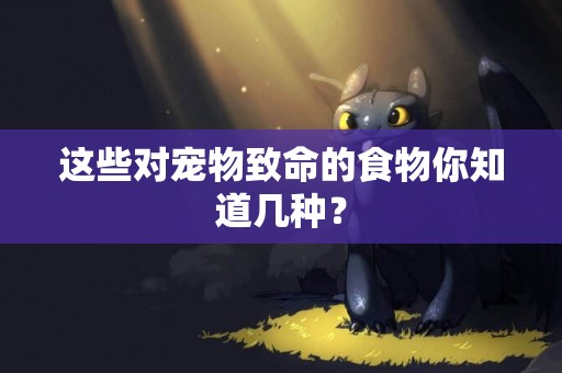 這些對寵物致命的食物你知道幾種？