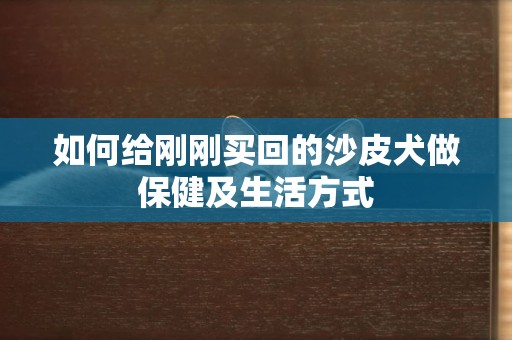 如何給剛剛買回的沙皮犬做保健及生活方式