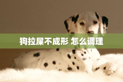 狗拉屎不成形 怎么調理